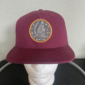 NWT Katin Burgundy 5 Panel Surf Hat Cap Snapback Flat Brim